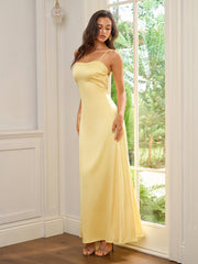 Crisscross Tie Backless Solid  Maxi Dress