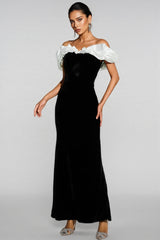 Indie Black One Shoulder Mermaid Maxi Dress
