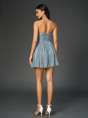 Cut Out Backless Glitter Tube Dress