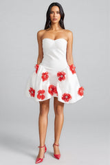 Jaxyn 3D Silver Floral Mini Dress