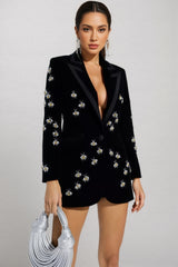 Luke Black Bee Diamond Blazer Mini Dress