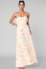 Tasha Yellow Strapless Maxi Dress
