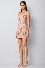 Bloomer Pink Embroidered Mini Dress