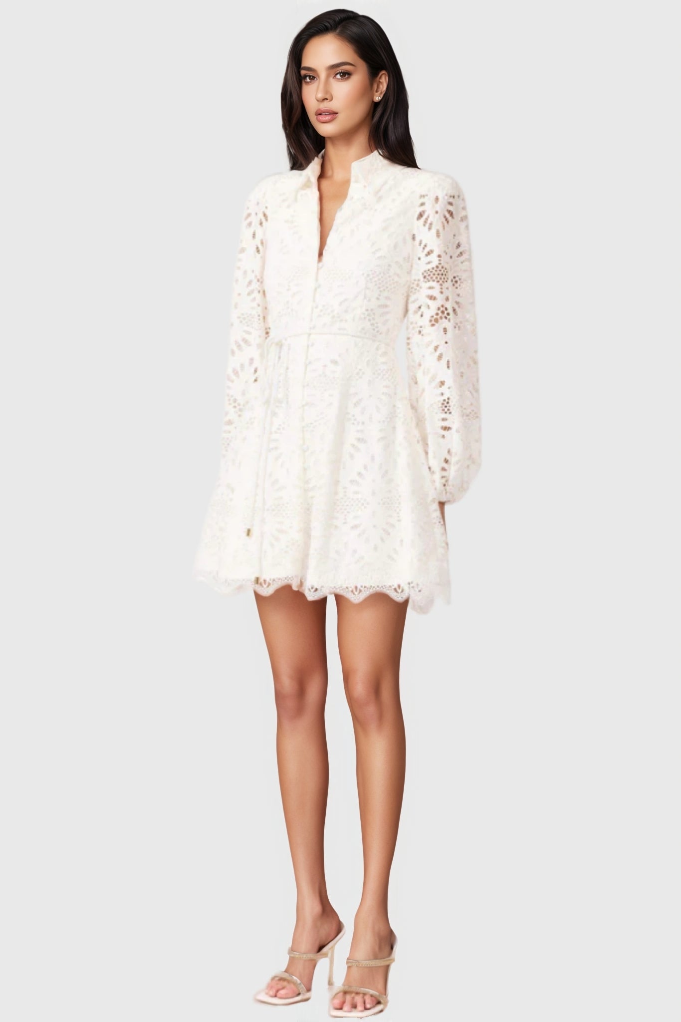 Meryl White Embroidered Mini Dress