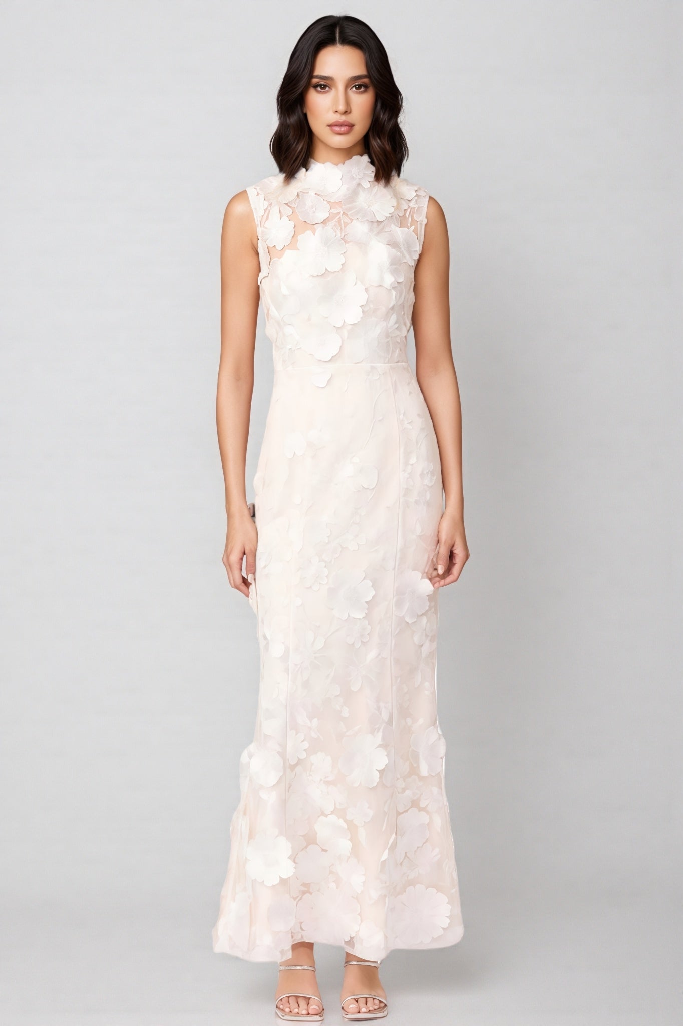 Jastet Embroidered 3D Floral Maxi Dress