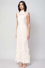 Jastet Embroidered 3D Floral Maxi Dress