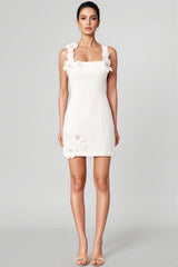 Valentina White Floral Mini Dress