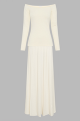 Waldend Knit Off Shoulder Maxi Dress