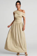 Wexelle One Shoulder Ruched Maxi Dress