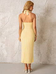 Halter Backless Knitted Maxi Dress