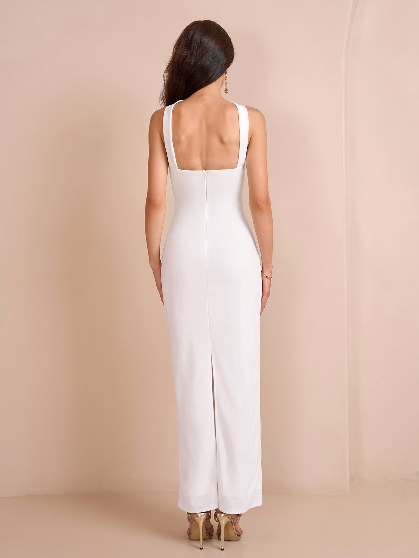 Halter Backless Split Bodycon Long Dress