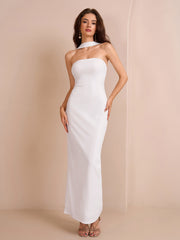 Halter Backless Split Bodycon Long Dress