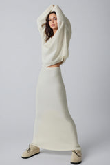 Peony Knit Top ï¼?Mid Waist Midi Skirt Set