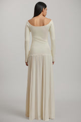 Kiva Pure Apricot Pleated Maxi Dress