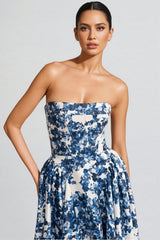 Eleri Floral Off-Shoulder Sleeveless Midi Dress