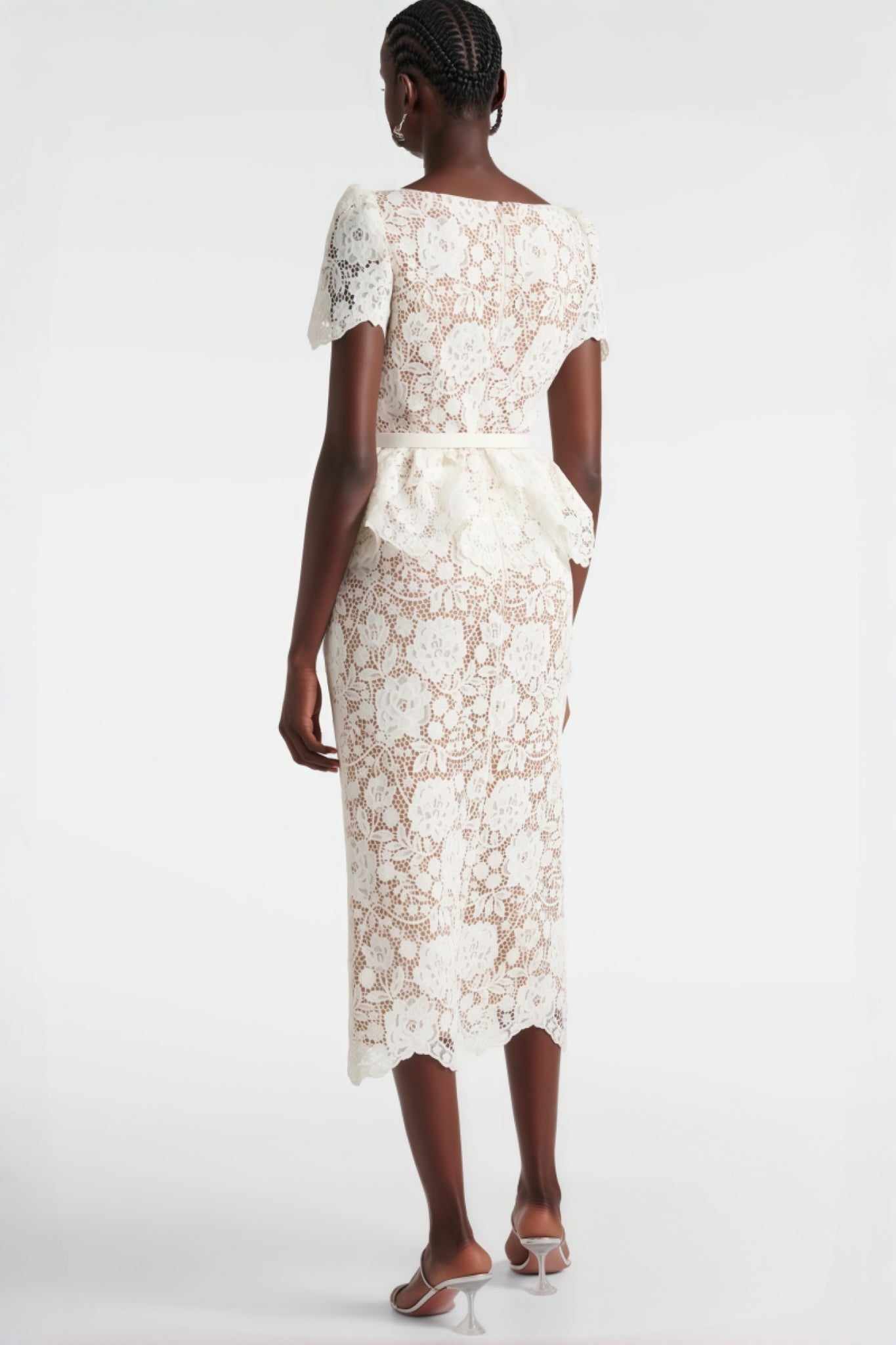 Quin Lace Rhinestone Bottom Midi Dress