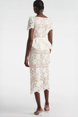 Quin Lace Rhinestone Bottom Midi Dress