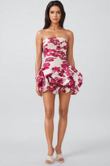 Finch Floral Off-Shoulder Pleat Mini Dress