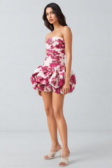 Finch Floral Off-Shoulder Pleat Mini Dress