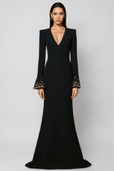 Charlie Flared Sleeve Studded Maxi Dress