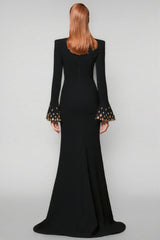 Charlie Flared Sleeve Studded Maxi Dress