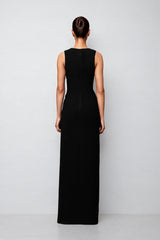 Gideoa Black Mesh Chain Maxi Dress