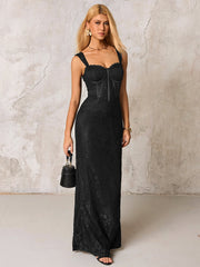Jacquard Zipper Split Back Lace Bodycon Dress