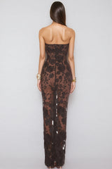 Wyat 3D Mesh Flower Embroidery Maxi Dress