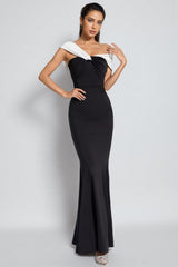 Zora Black Off-Shoulder Mermaid Maxi Dress