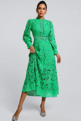 Keryn Green Lace Cutout Maxi Dress