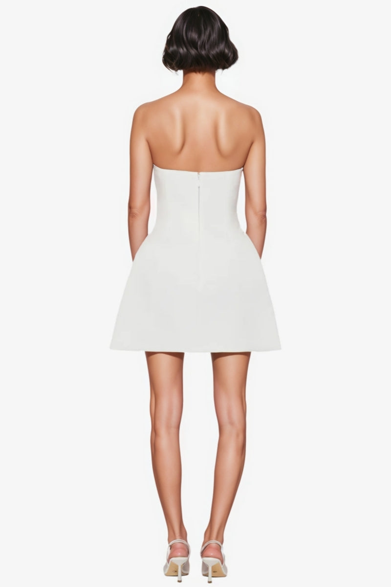 Raldrek White Floral Bustier Mini Dress