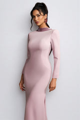 Taryke Backless Rhinestone Flower Maxi Dress