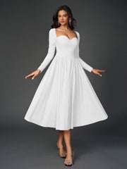 Long Sleeve Tie Back A-Line Dress