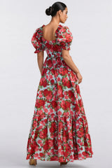 Renee Floral Print Puff Sleeve Maxi Dress