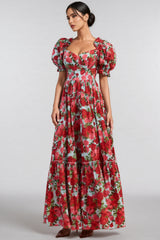 Renee Floral Print Puff Sleeve Maxi Dress