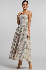 Marlol Floral Print Spaghetti Strap Maxi Dress