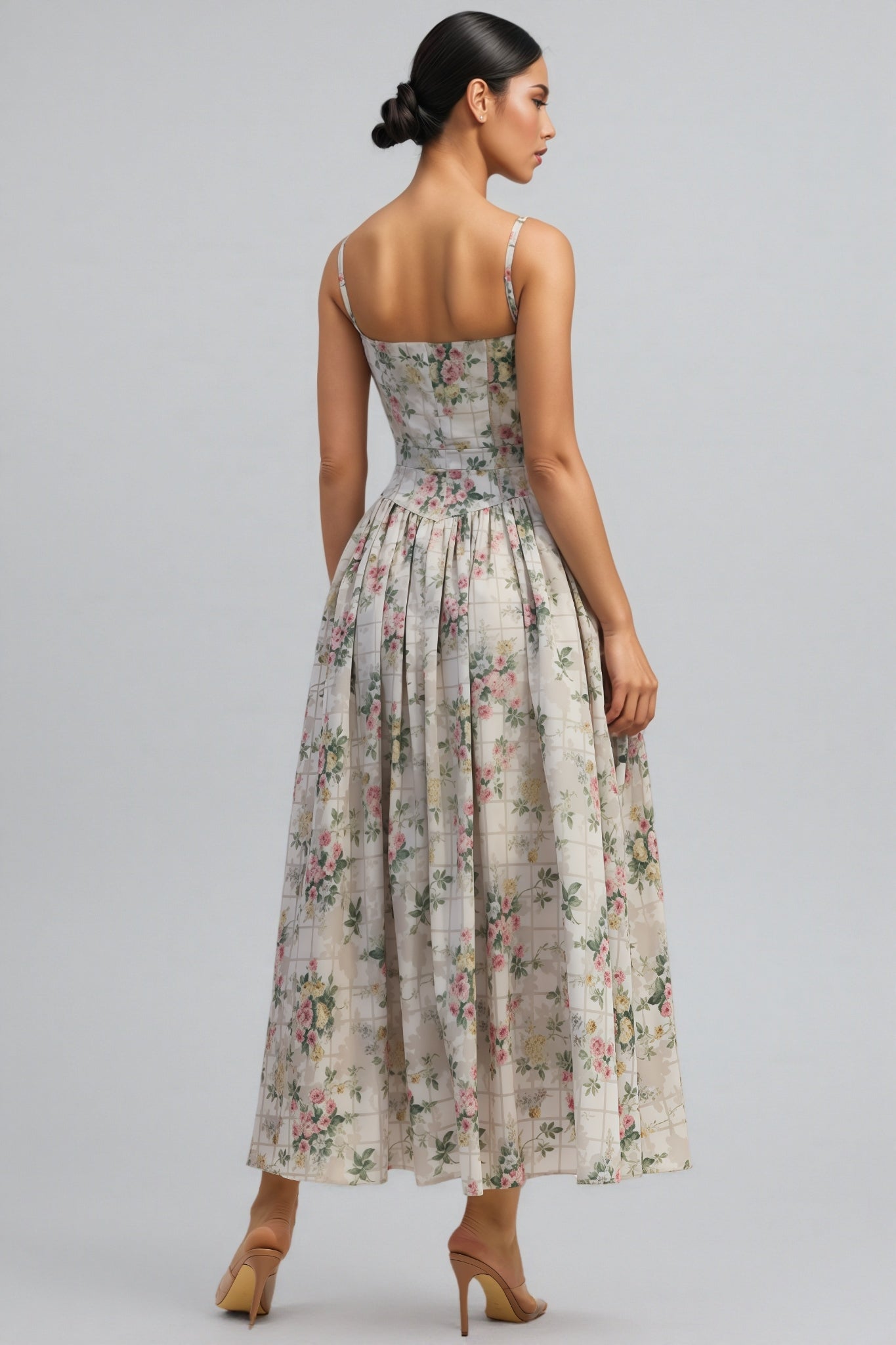 Marlol Floral Print Spaghetti Strap Maxi Dress