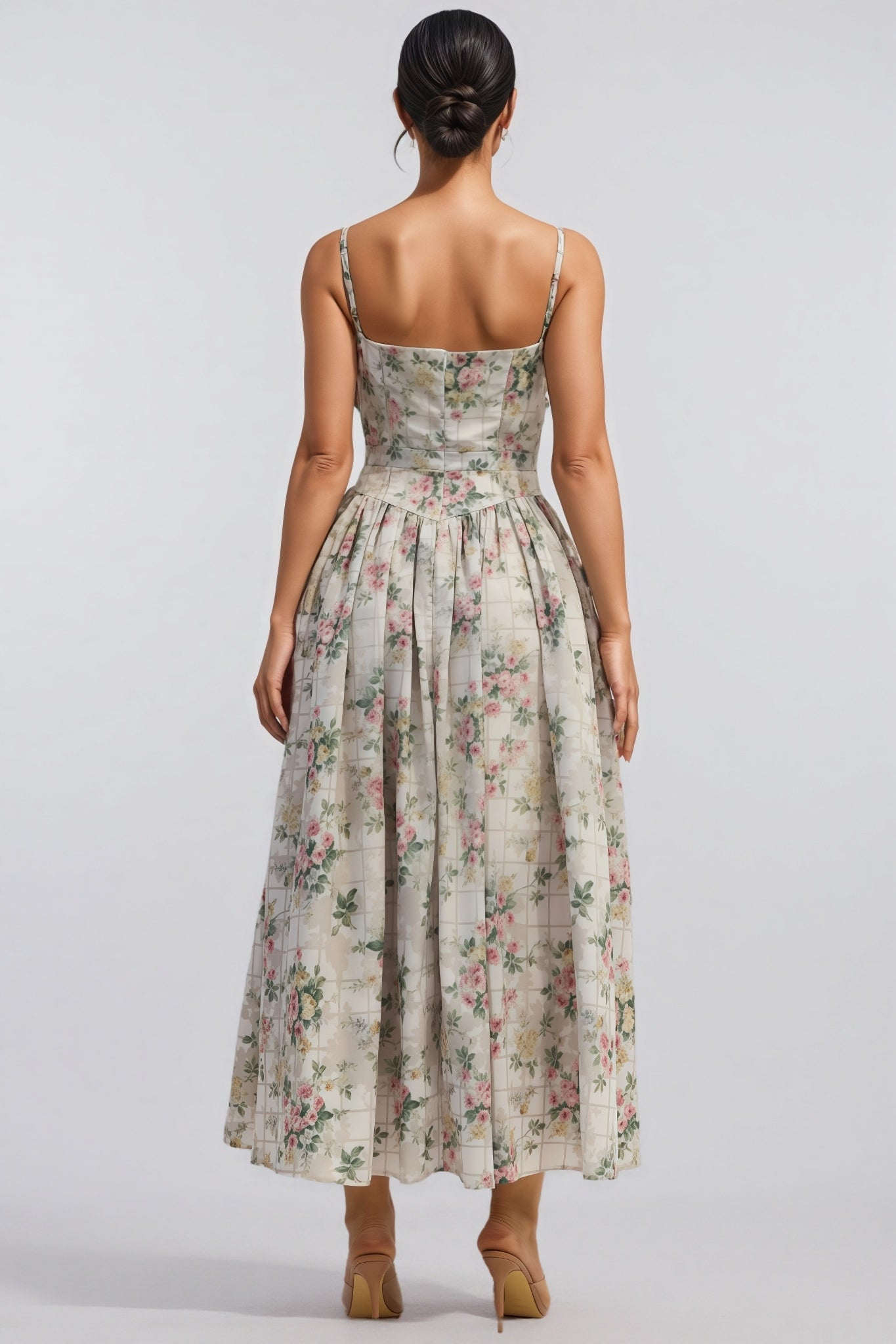 Marlol Floral Print Spaghetti Strap Maxi Dress