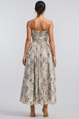 Marlol Floral Print Spaghetti Strap Maxi Dress