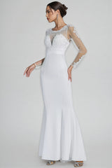 Marend White Lace Bodycon Maxi Dress