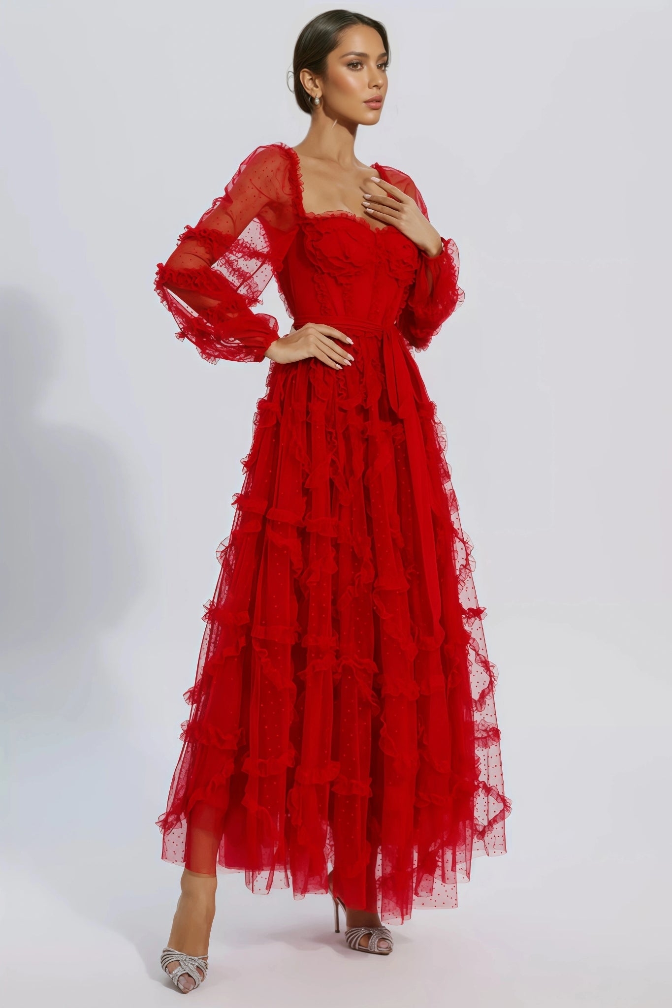 Bali Red Mesh Maxi Dress