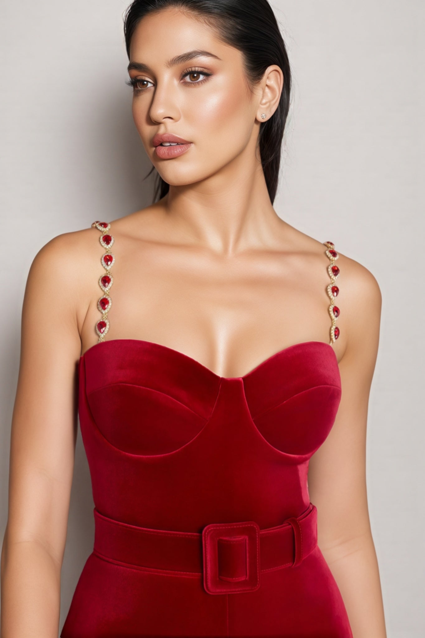 Spak Red Sleeveless Jumpsuit