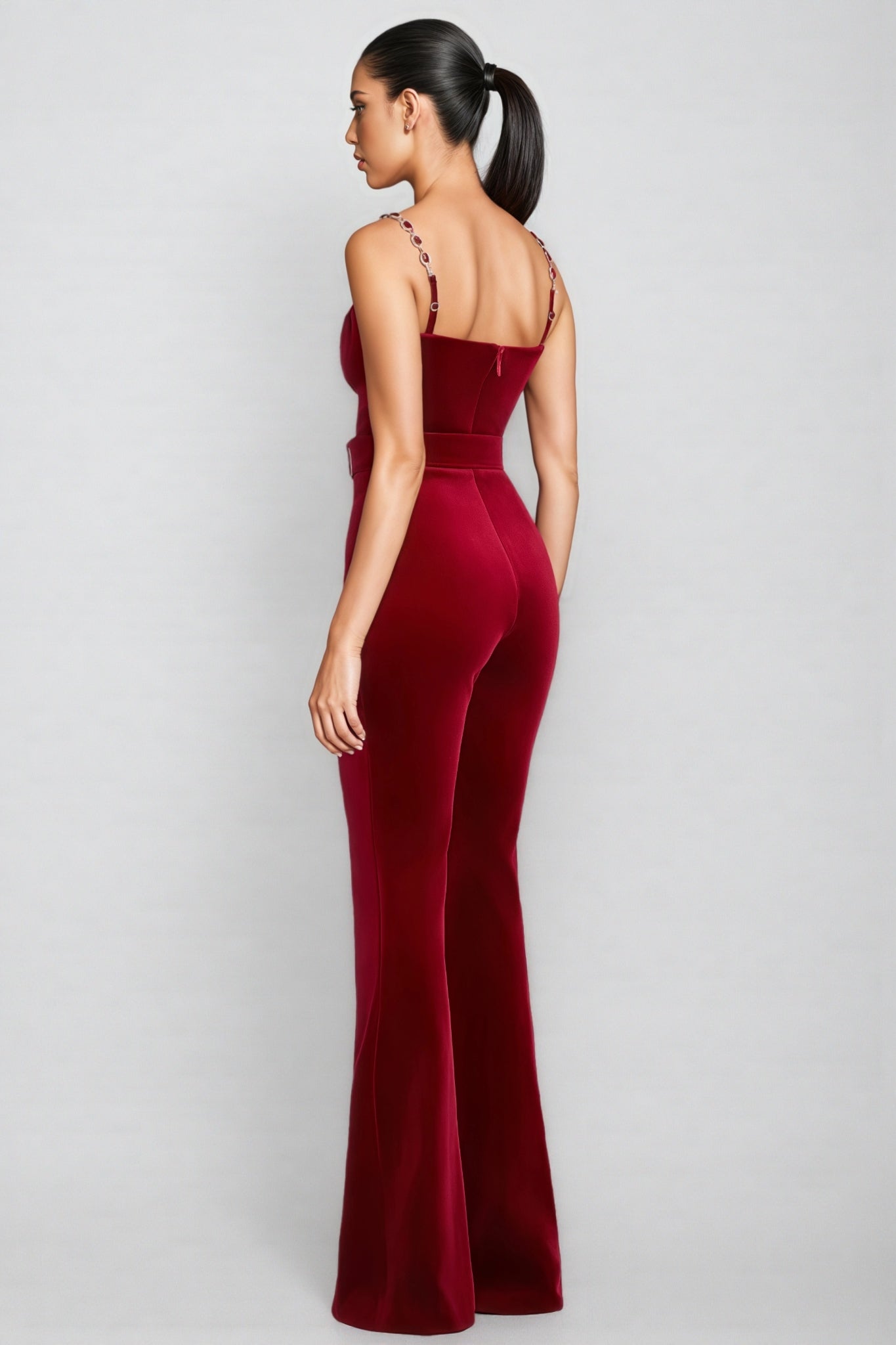Spak Red Sleeveless Jumpsuit