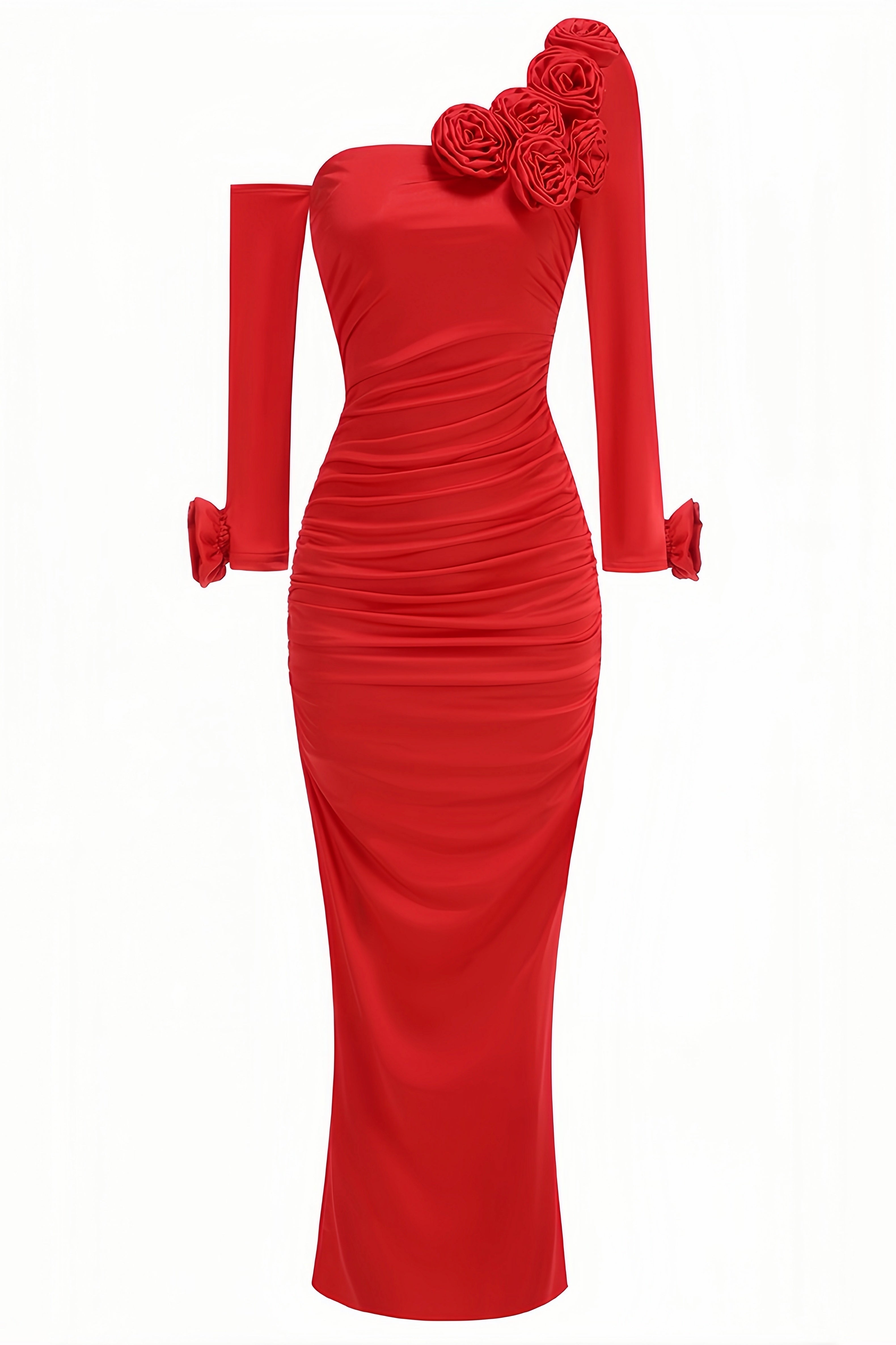 Isla 3D Floral Pleated Maxi Dress