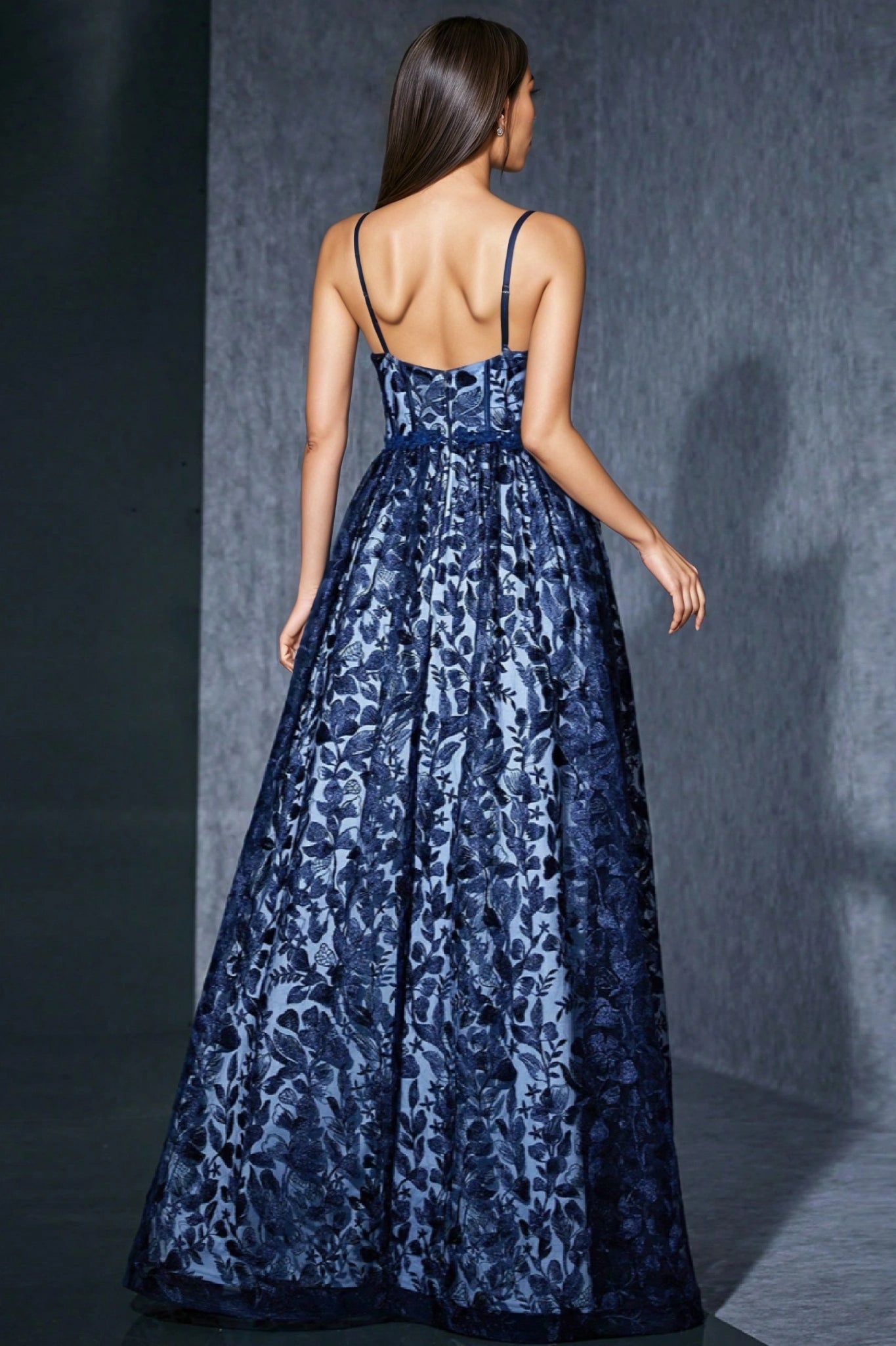 Ari Blue Strapless Mesh Maxi Dress