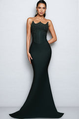 Odeek Green Sparkling Fishtail Maxi Dress