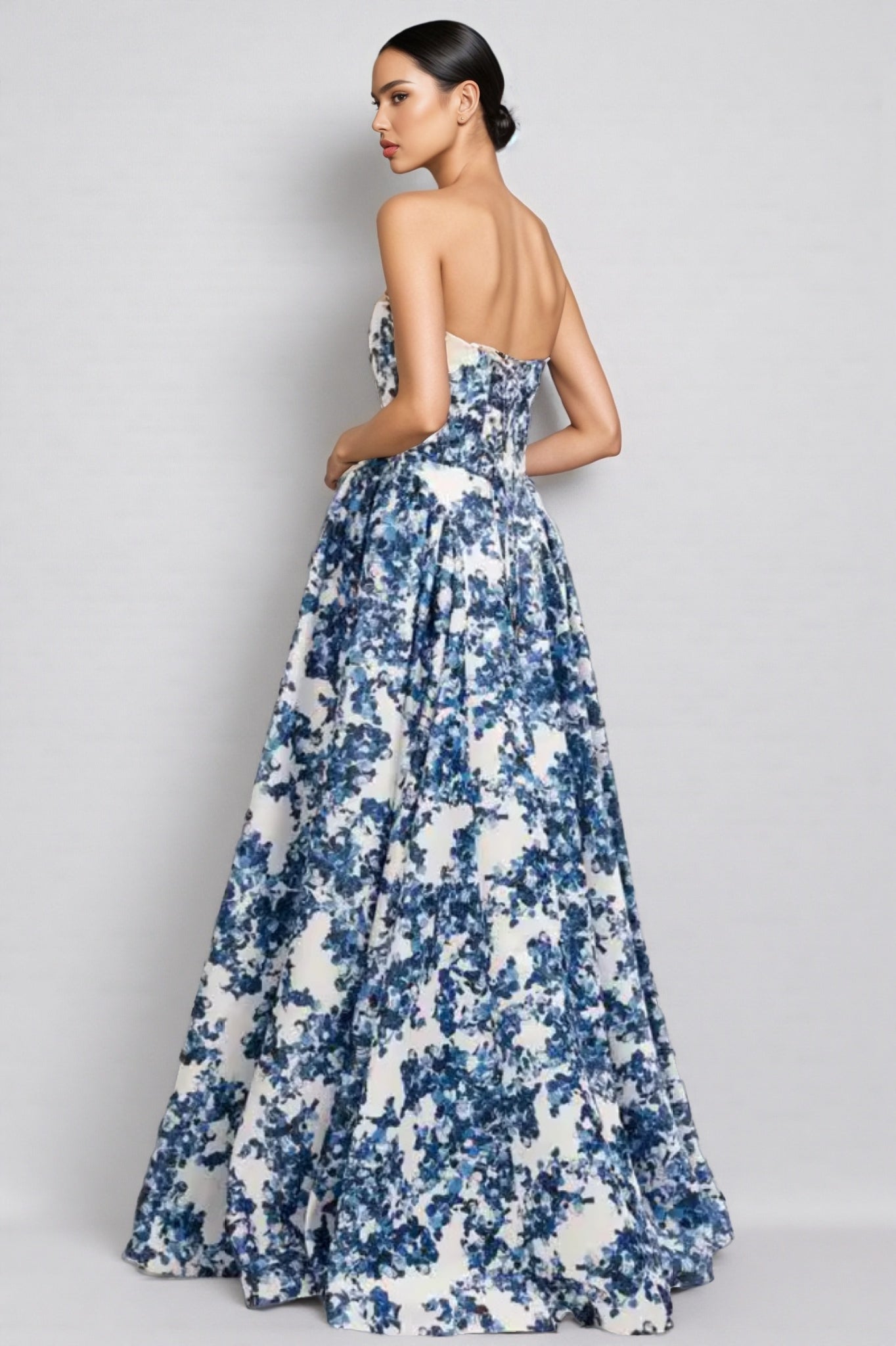 Roisin Blue Sleeveless Printed Maxi Dress