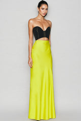 Raine Black Top Green Maxi Dress Set