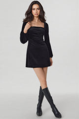Yoland Long Sleeve Velvet Mini Dress