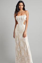 Ivran Sleeveless Lace Maxi Dress